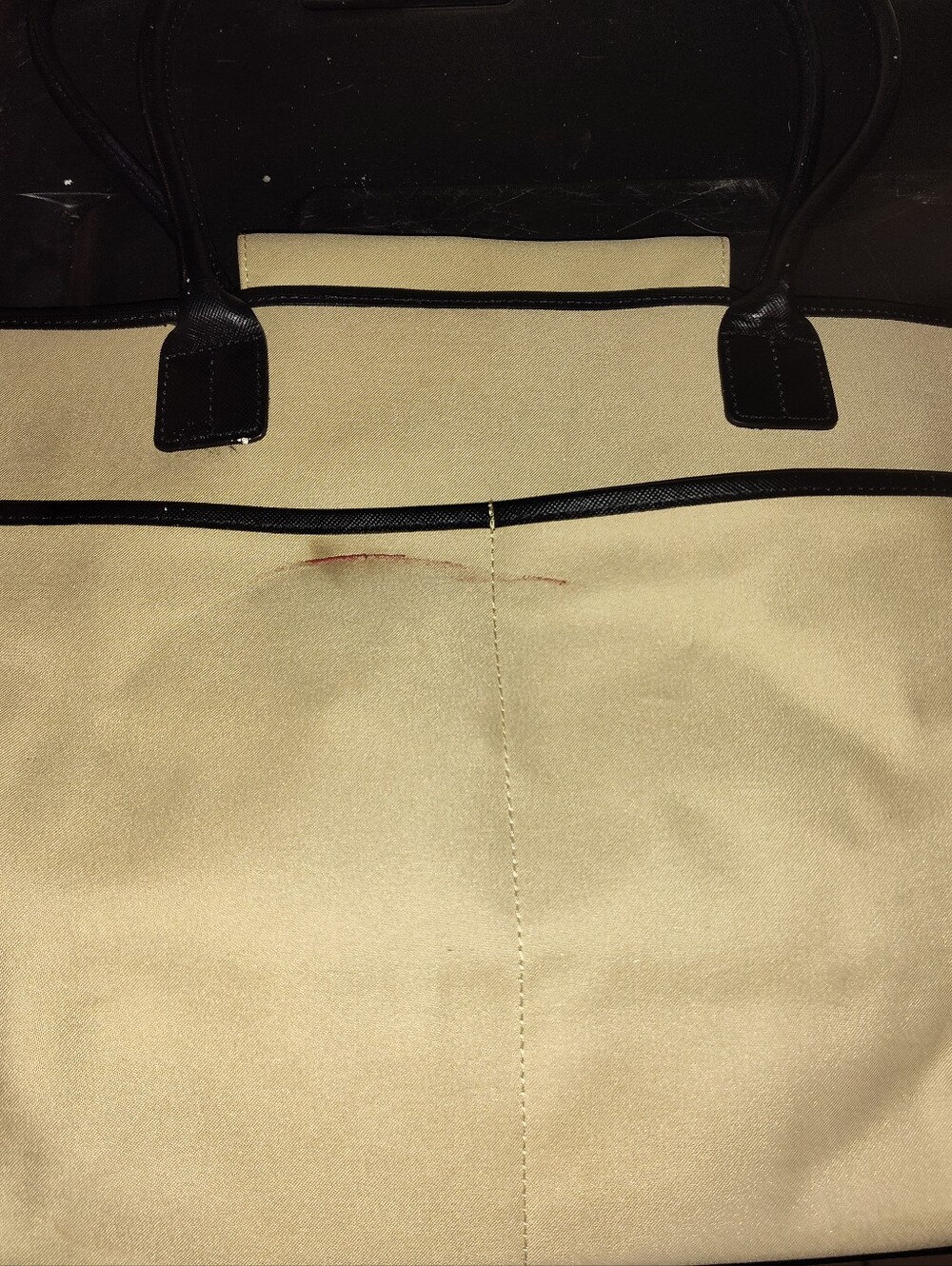 Armani Jeans Beige Tote with Black Trim